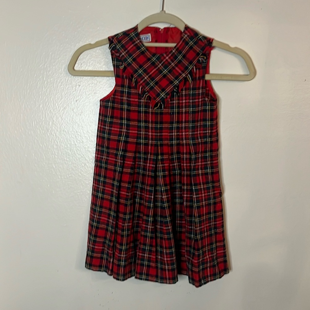 Vintage Tartan Christmas JG Hook Girls Dress